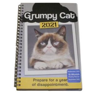 Grumpy Cat 2021 Planner, Weekly & Monthly, MEMES! Book, Spiral bound